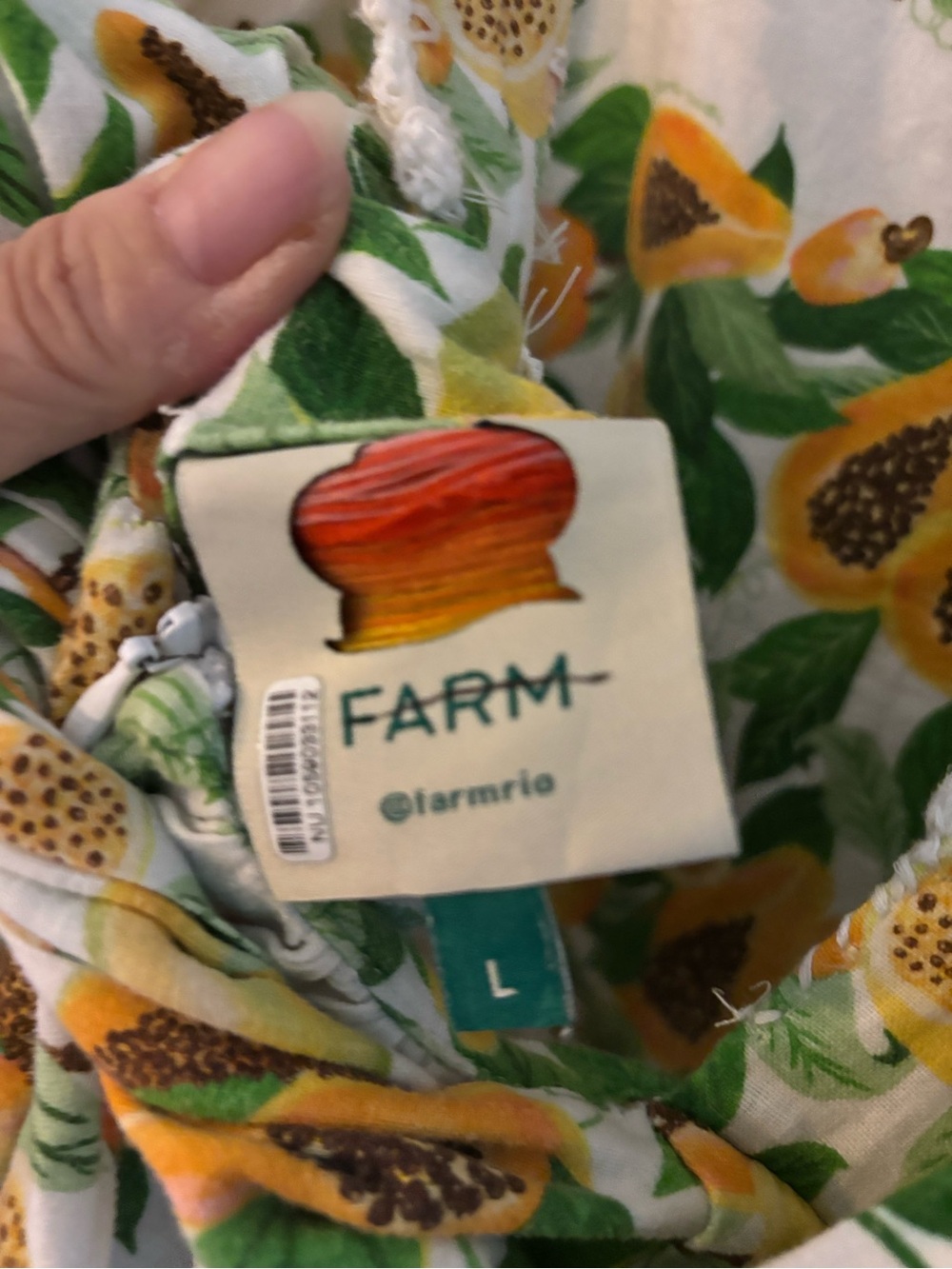 Farm Rio Papaya Salad Scarf Maxi dress - White and Yellow - Picture 12 of 13